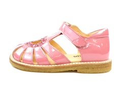 Angulus sandal rose pink patent with glitter heart